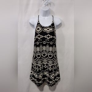 Staring at Stars Racerback Tank Dress Women's S Black White Artsy Coastal Retro